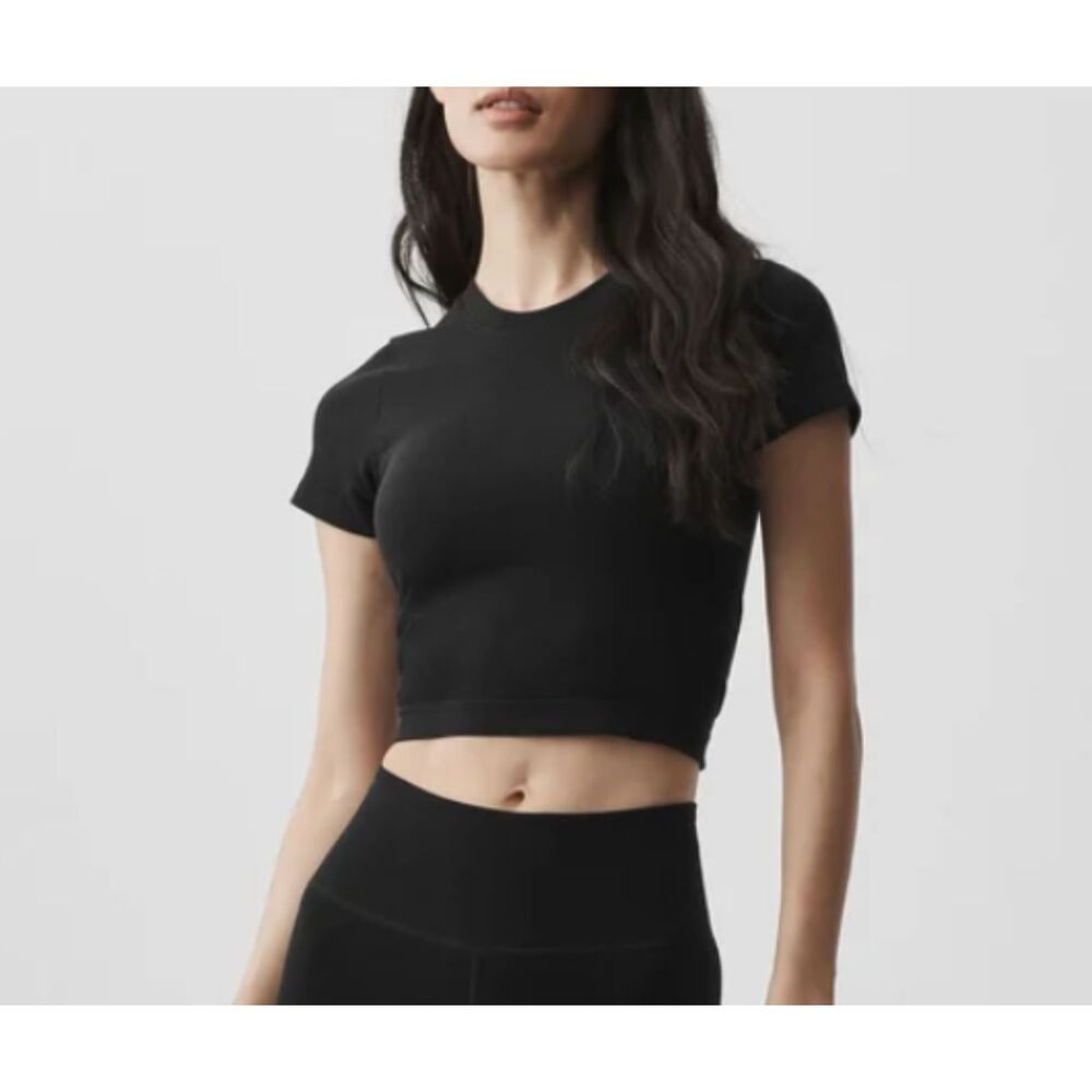ALO Ribbed Cropped Short Sleeve